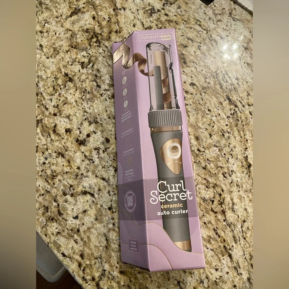 InfinitiPRO by Conair Curl Secret Ceramic Auto Curler - Gray & Gold - Picture 5 of 8
